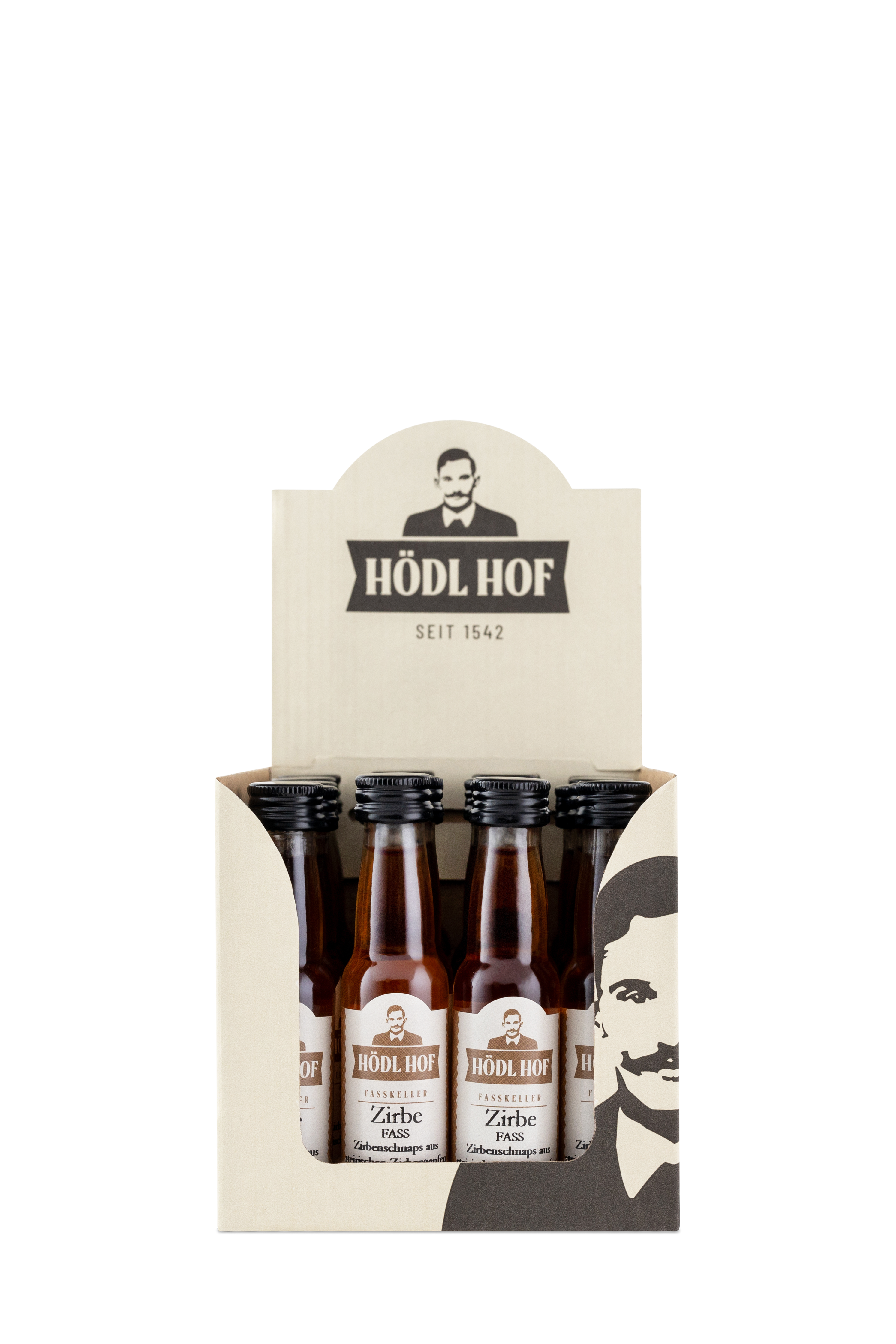 Hödl Hof Zirbe Fass Schnaps Fassgelagert | 38% Vol. | 24 x 0,02l