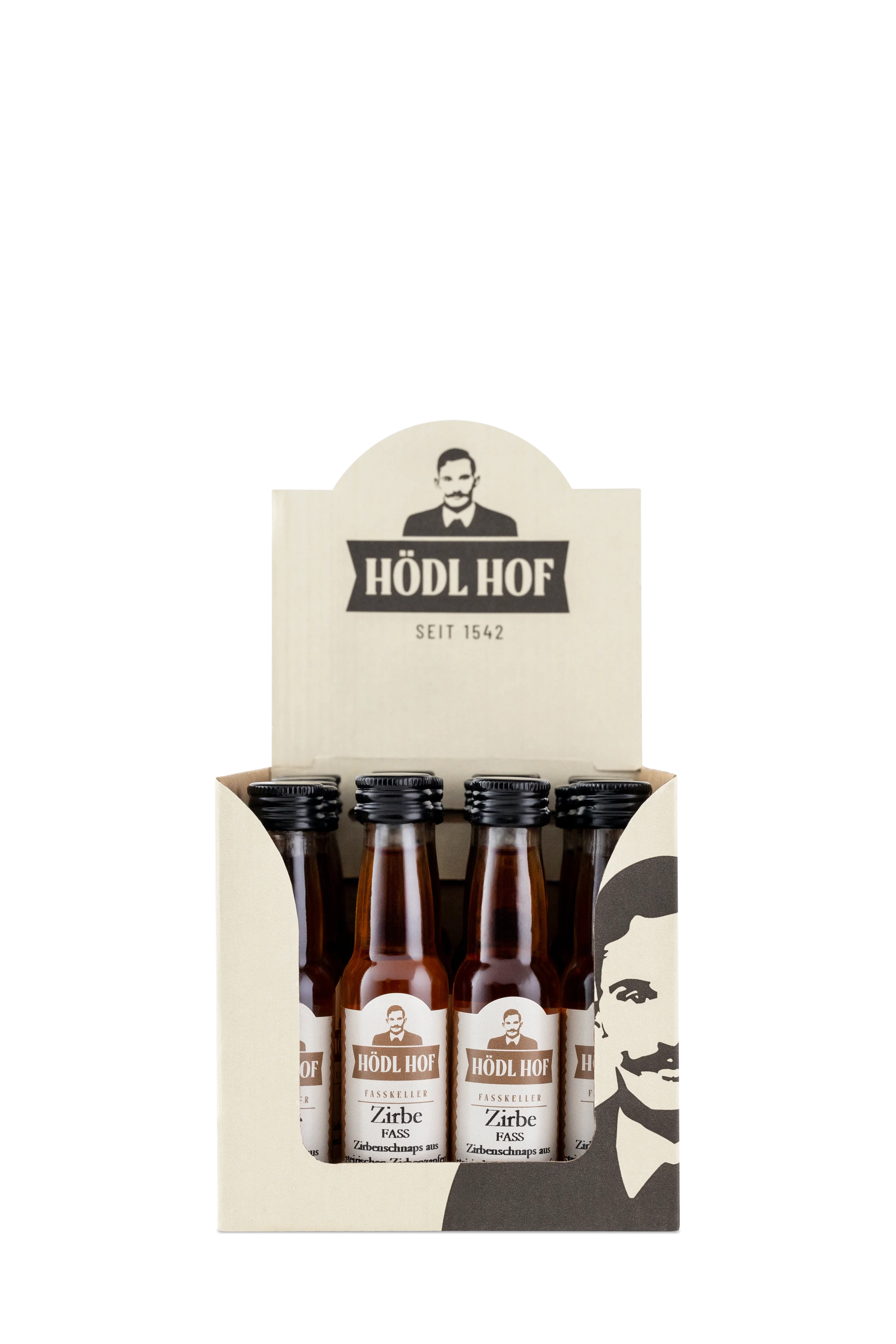 Hödl Hof Zirbe Fass Schnaps Fassgelagert | 38% Vol. | 24 x 0,02l