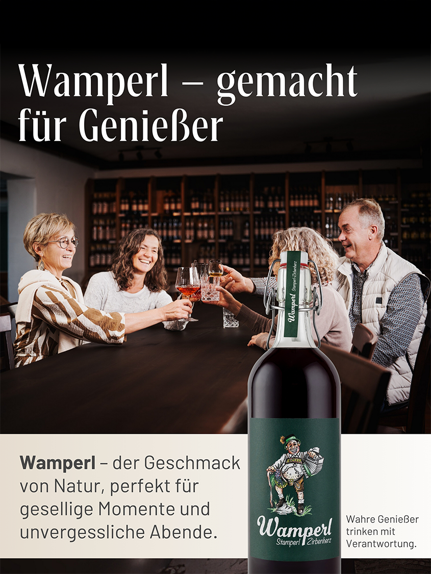 Hödl Hof Wamperl Stamperl Zirbenherz Likör | Vol. 25% | 24x0,02l Mini Box