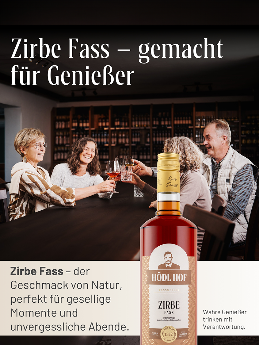 Hödl Hof Zirbe Fass Schnaps Fassgelagert | 38% Vol. | 0,7l