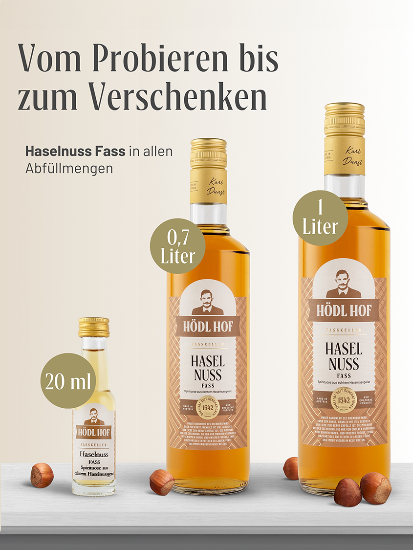 Hödl Hof Haselnuss Fass Schnaps Fassgelagert | 38% Vol. | 0,7l